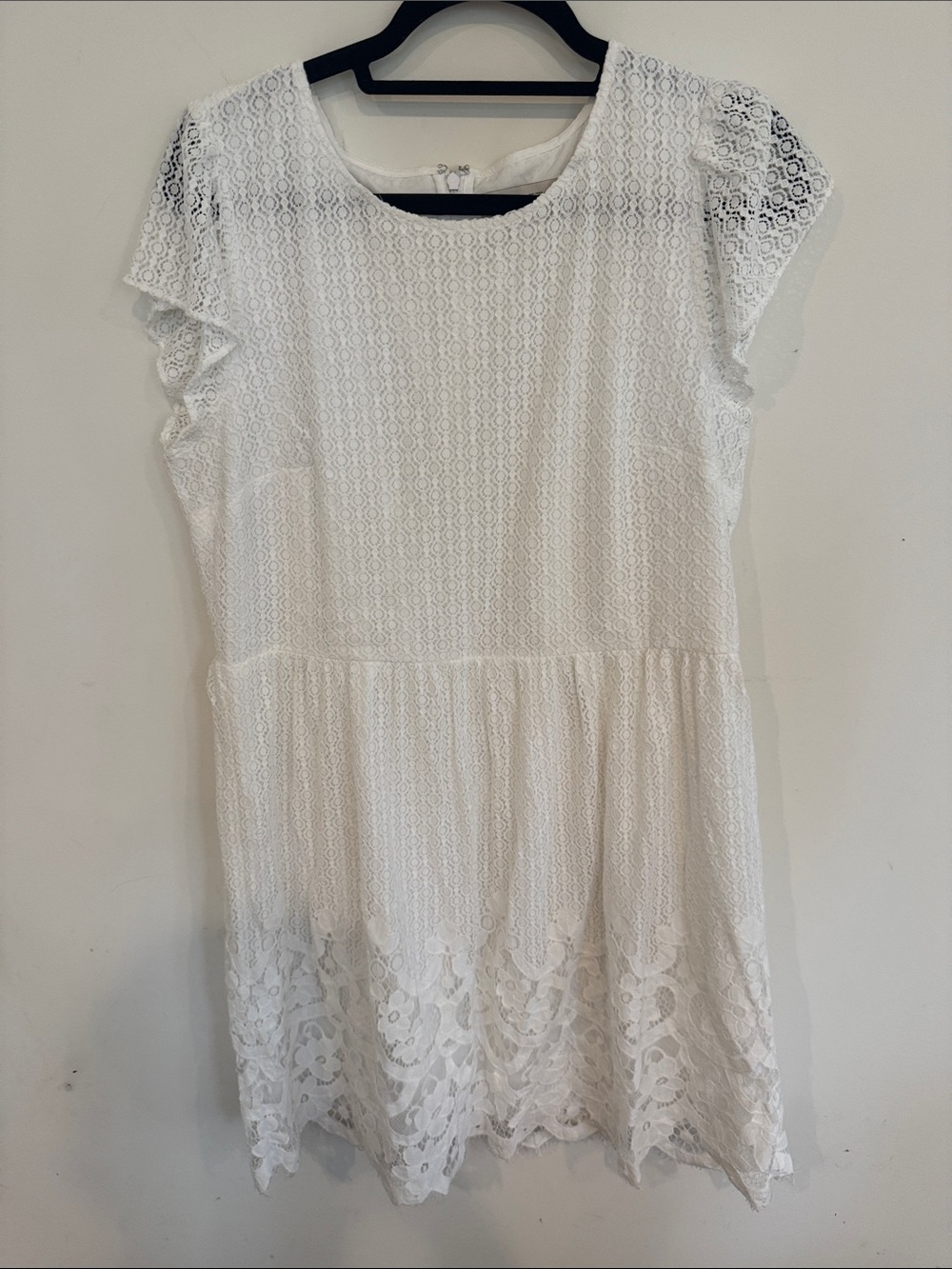 LOFT White Lace Cap-Sleeve Dress